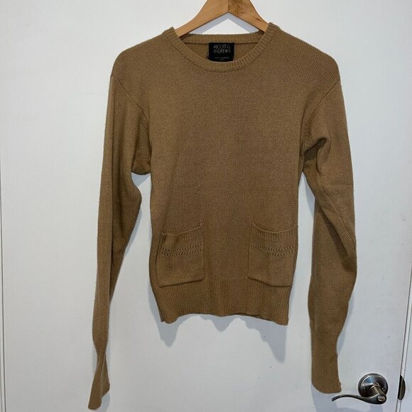 Alcott & Andrews Womens Medium 100% Cashmere Sweater With Pockets Brown - Picture 1 of 7